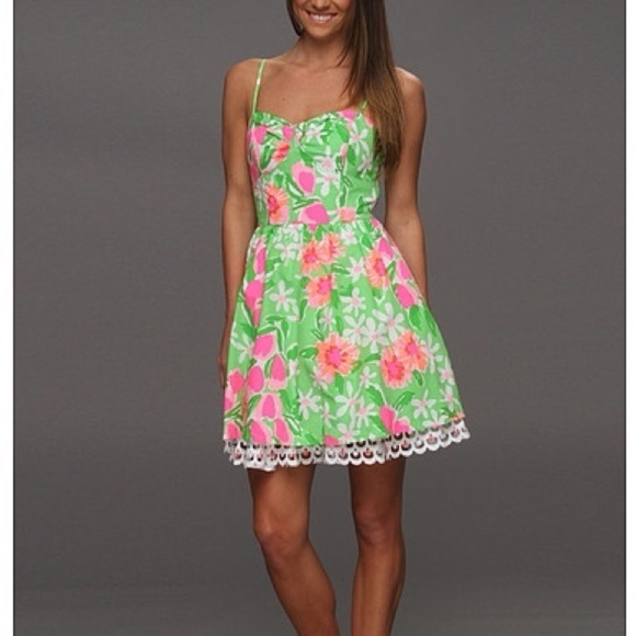 Lilly Pulitzer Macauley Dress New Green Everything Nice (D8) - Picture 2 of 8